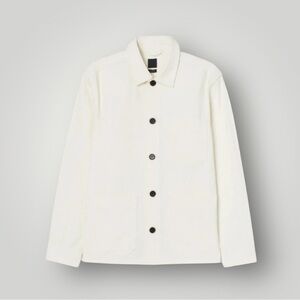 H&M Cotton Twill Regular Fit Shirt Jacket White Size XS